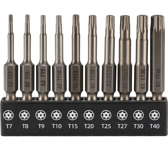 Изображение товара Набор бит SGS TORX с отверстием S2 50мм 10шт 6350-10TTC SGS6350-10TTC