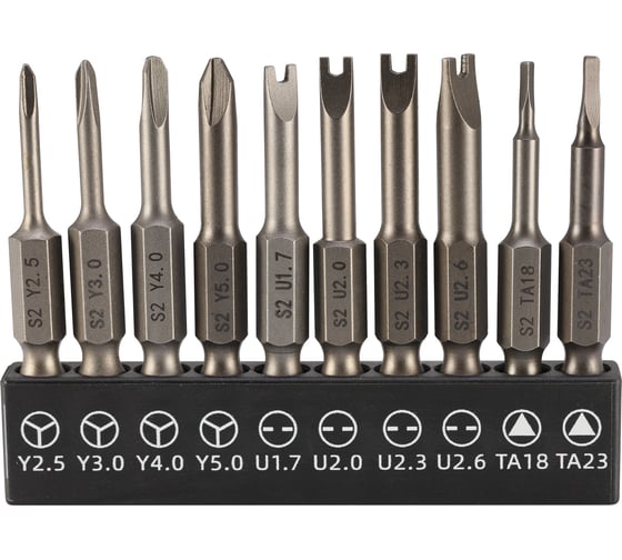 Изображение товара Набор бит SGS Spanner/Tri-Wing/TA S2 50мм 10шт 6350-10C SGS6350-10C