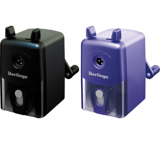 Изображение товара Механическая точилка BERLINGO 2 в 1, цвета металик в ассортименте, пластиковый корпус BM1260