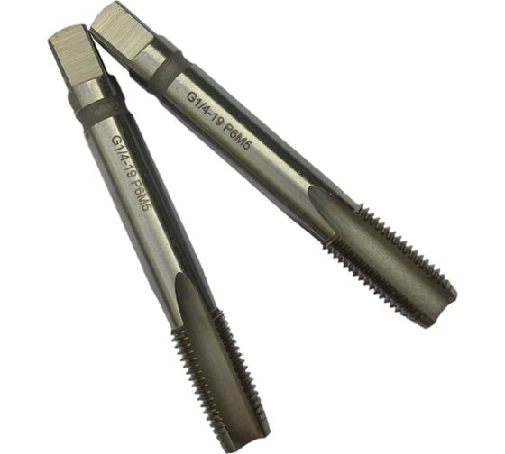 Изображение товара Машинно-ручной метчик TORNERI трубный G 1/4 Р6М5 комплектный из 2-х штук 028704