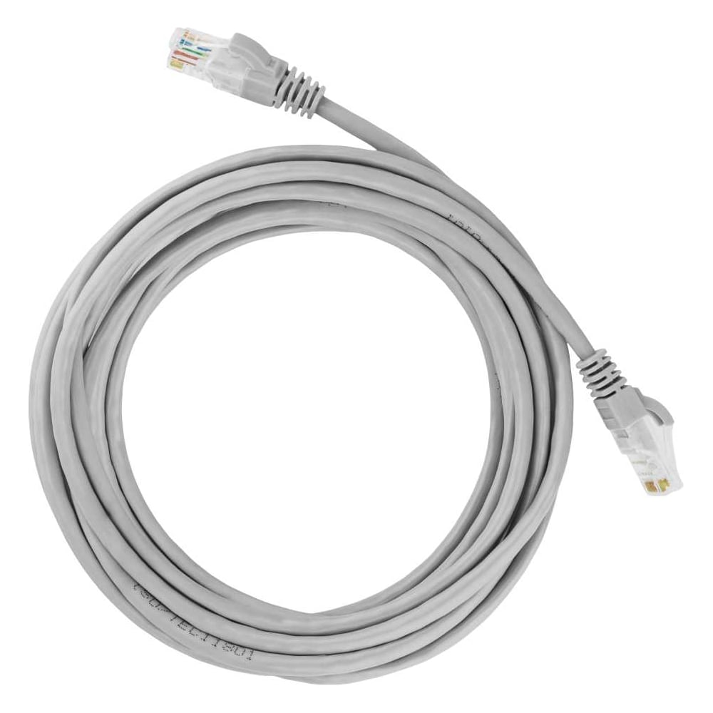 Патч-корд TDM ELECTRIC народный U/UTP Cat 5e 4PR 24AWG PVC, литой 5 м, серый SQ0115-0006