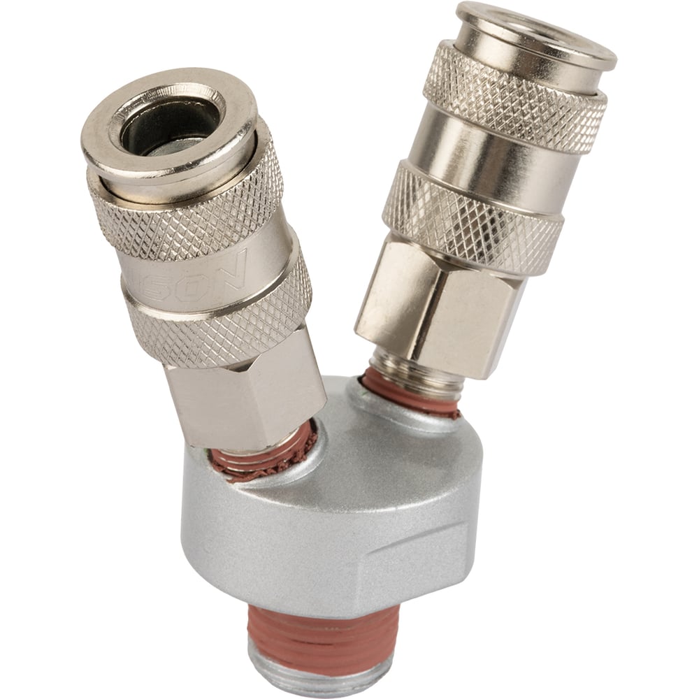 Изображение товара V-образный разветвитель Harrison с двумя БРС мама с внешней резьбой 3/8 и внутренней резьбой 1/4 HRS-SMVT