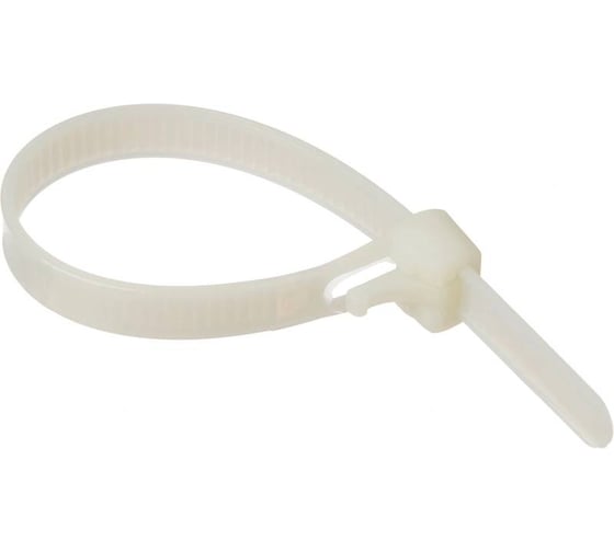 Изображение товара Хомут стяжка Topfort нейлоновая многоразовая 8х250 белый 100 шт. в упаковке 2097666