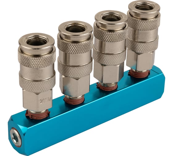 Изображение товара Прямой разветвитель Harrison с четырьмя БРС мама и четырьмя входами с внутренней резьбой 1/4 HRS-SMM