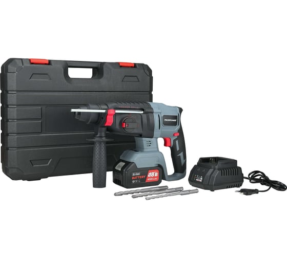 Изображение товара Аккумуляторный перфоратор беcщеточный Profipower MKDHR-18V (Li-ion-1шт, 4.0Ач, 1,9Дж, 3 режима, З/У, кейс) T0058