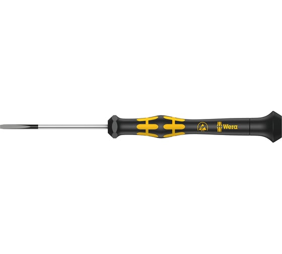 Изображение товара Отвёртка WERA 1578 A SL ESD Micro шлицевая антистатическая для прециз.работ, 0.30x1.8x60 мм WE-030102