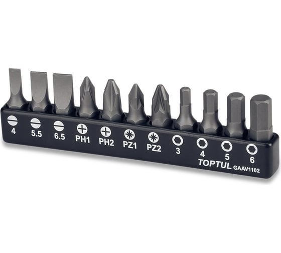 Изображение товара Набор бит TOPTUL 1/4, 11 предметов, GAAV1102