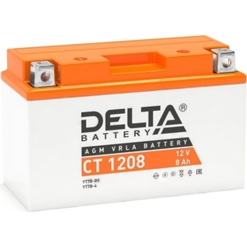 Аккумуляторная батарея DELTA аккумуляторная батарея delta ст1208 yt7b bs yt7b 4 yt9b bs 12 в 8 ач прямая