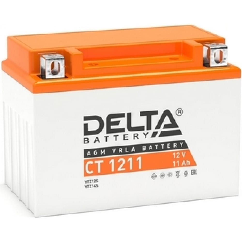 Аккумуляторная батарея DELTA аккумуляторная батарея delta ст1214 ytx14 bs ytx14h bs ytx16 bs yb16b a 12 в 14 ач прямая