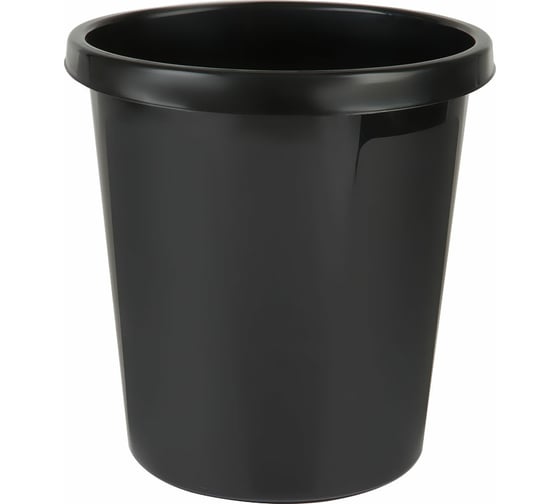 Изображение товара Корзина для бумаг Стамм 9 л, цельная, черная КР60