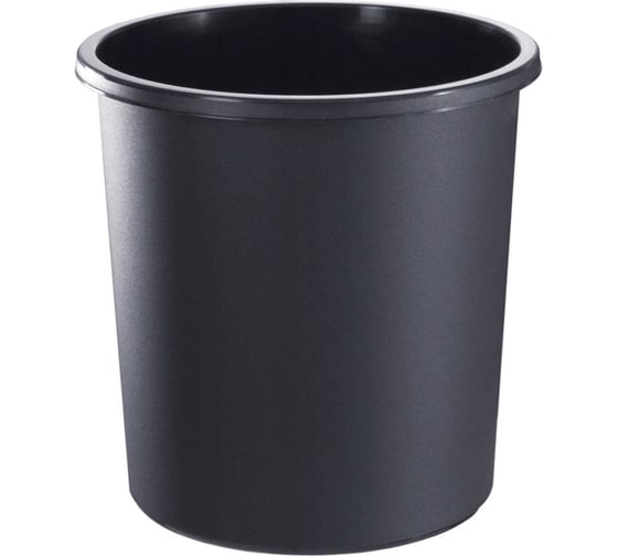 Изображение товара Корзина для бумаг Стамм 18 л, цельная, черная КР41