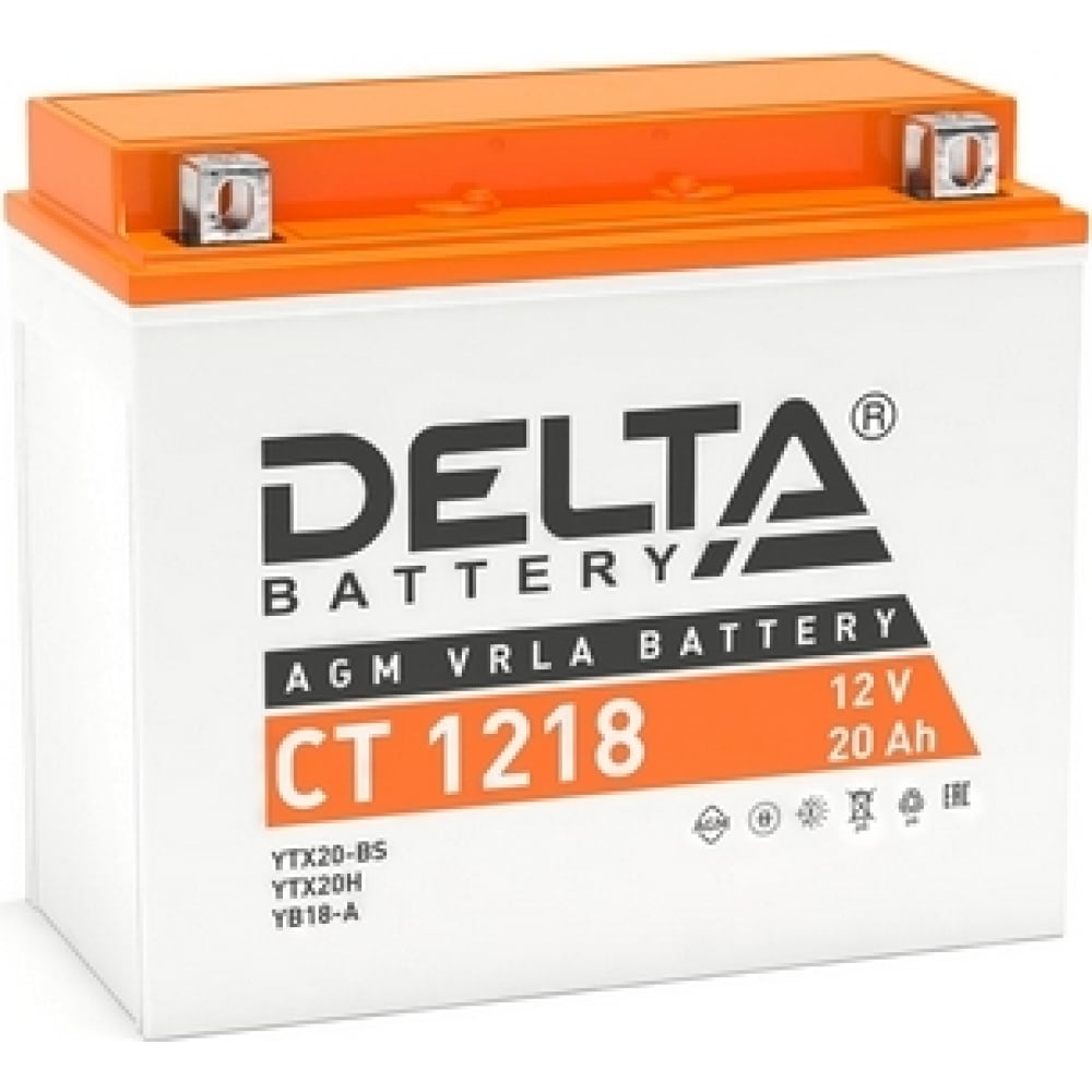 Аккумуляторная батарея DELTA аккумуляторная батарея delta eps 1218 1 ytx20сh bs 12 в 20 ач прямая
