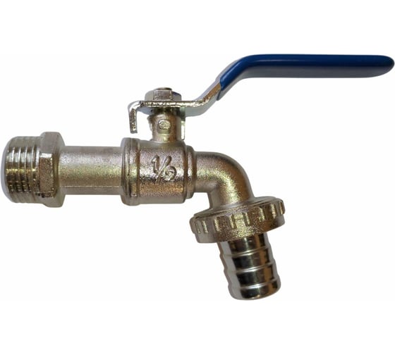 Изображение товара Шаровой кран со штуцером RM 1/2 водоразборный, никелированный ручка VN-CN12