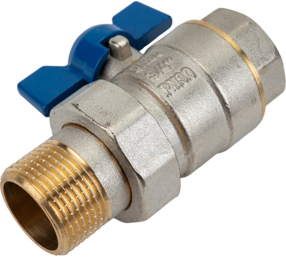 Изображение товара Шаровой кран с американкой RM -L 3/4 никелированный, бабочка Ду20 Ру30 НК 11Б27п1 RML-34FFLA