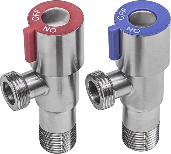 Изображение товара Комплект угловых кранов RM 1/2 х 1/2 НР-НР нержавеющая сталь AISI304 ATS-1212-2