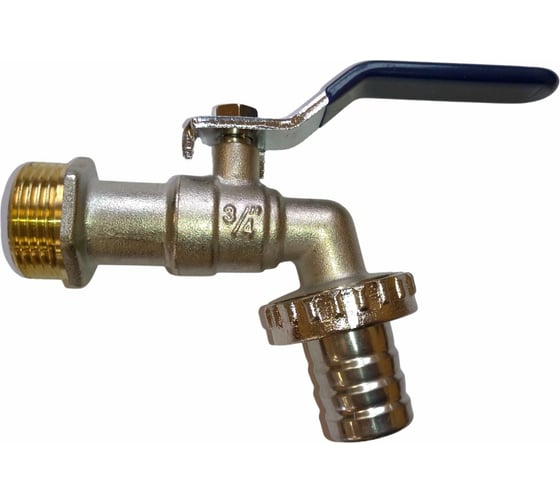 Изображение товара Шаровой кран со штуцером RM 3/4 водоразборный, никелированный ручка VN-BN34