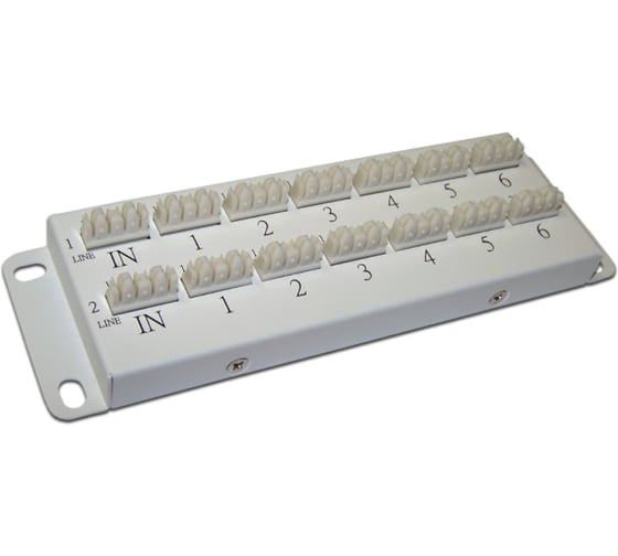 Изображение товара Коммутационная телефонная панель LANMASTER параллельное подключение 2х6 LAN-HCS-PPT2X6