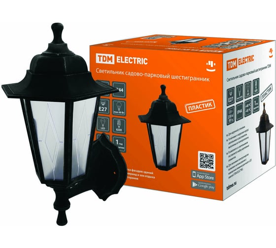 Изображение товара Садово-парковый светильник TDM ELECTRIC НБУ 06-60-001 шестигранный, настенный, черный SQ0330-0761