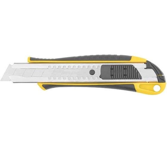 Изображение товара Технический нож FIT 18 мм усиленный прорезиненный, 2-х сторонняя автофиксация 10247