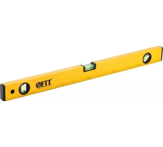 Изображение товара Уровень FIT Старт, 3 глазка, желтый корпус, фрезер. рабочая грань, магниты, шкала 600 мм 18132