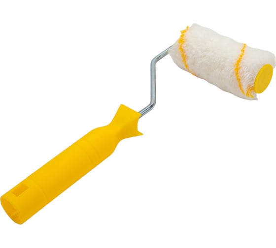 Изображение товара Валик FIT полиакрил, белый с желтой полосой , диам. 30/54 мм, ворс 12 мм, 100 мм 02621