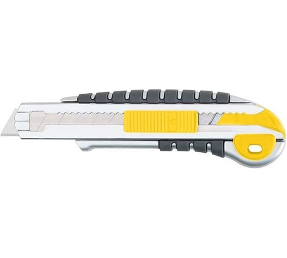 Изображение товара Технический нож FIT 18 мм усиленный прорезиненный, кассета 5 лезвий, Профи 10278