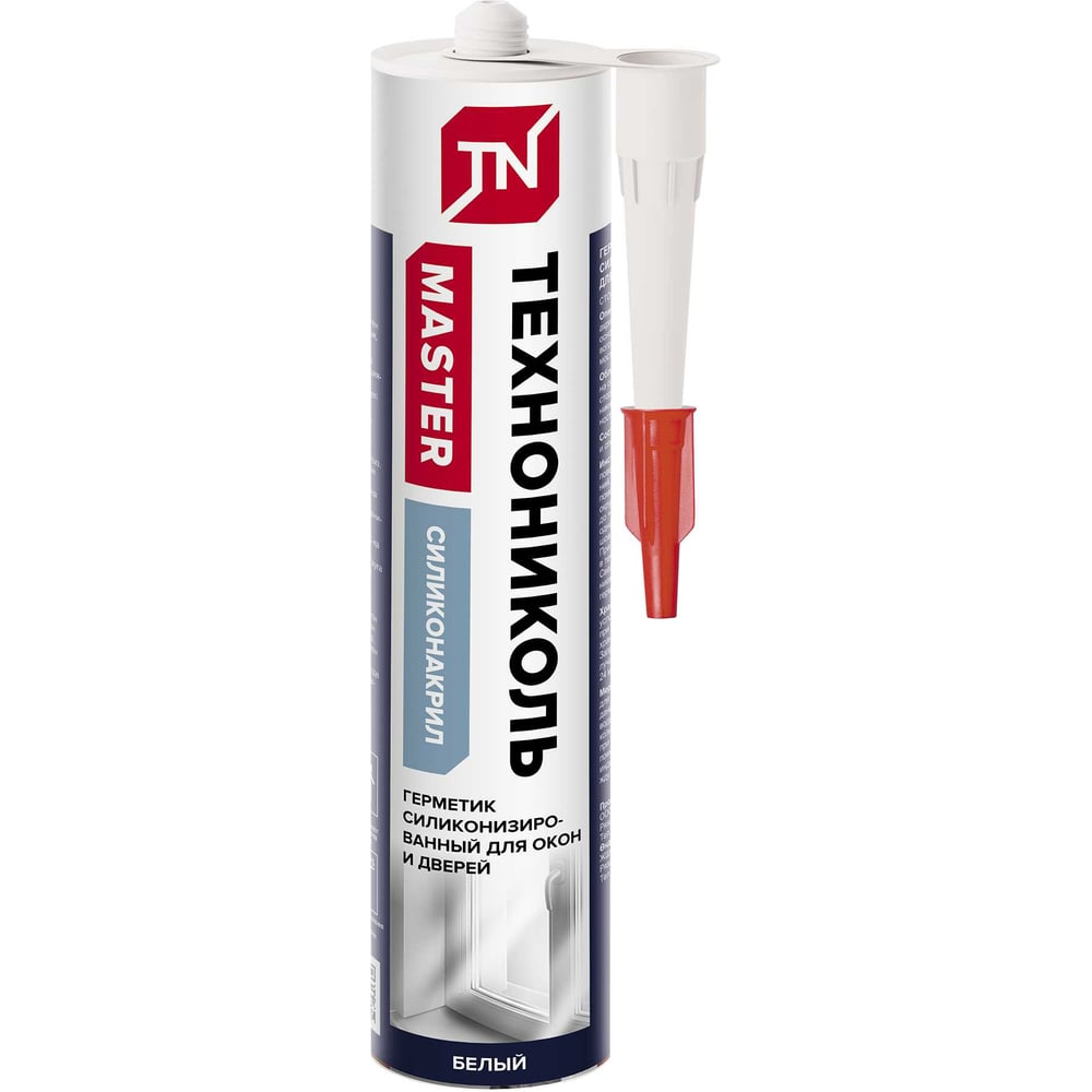 Изображение товара Герметик силиконизированный для окон и дверей Технониколь белый, 280 мл TN756258