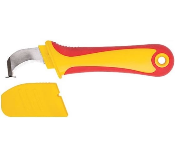 Изображение товара Изолированный нож FIT 1000 В с пяткой, нержавеющая сталь, 170 мм, лезвие 37 мм, прорезиненная ручка 10604