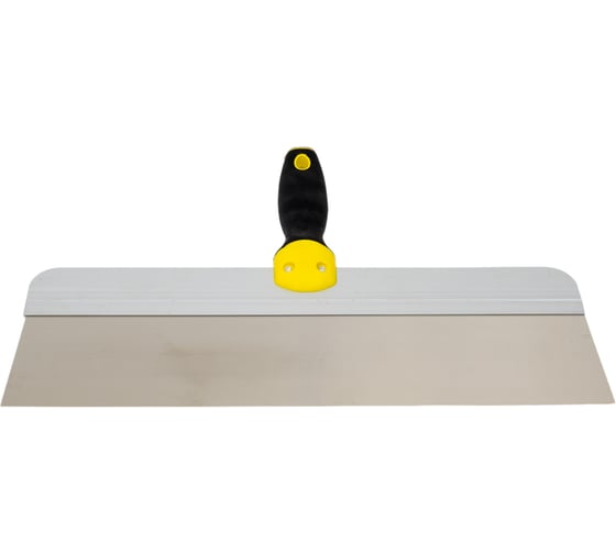 Изображение товара Фасадный нержавеющий шпатель FIT Профи, прорезиненная ручка с металлическим бойком 400 мм 06446