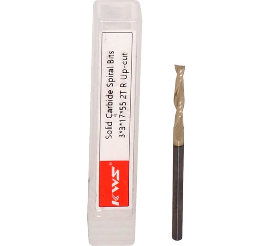 Изображение товара Фреза спиральная чистовая (стружка вверх) KWS 3х3х12х50 Z2 RH Golden Coating RFK1C0016