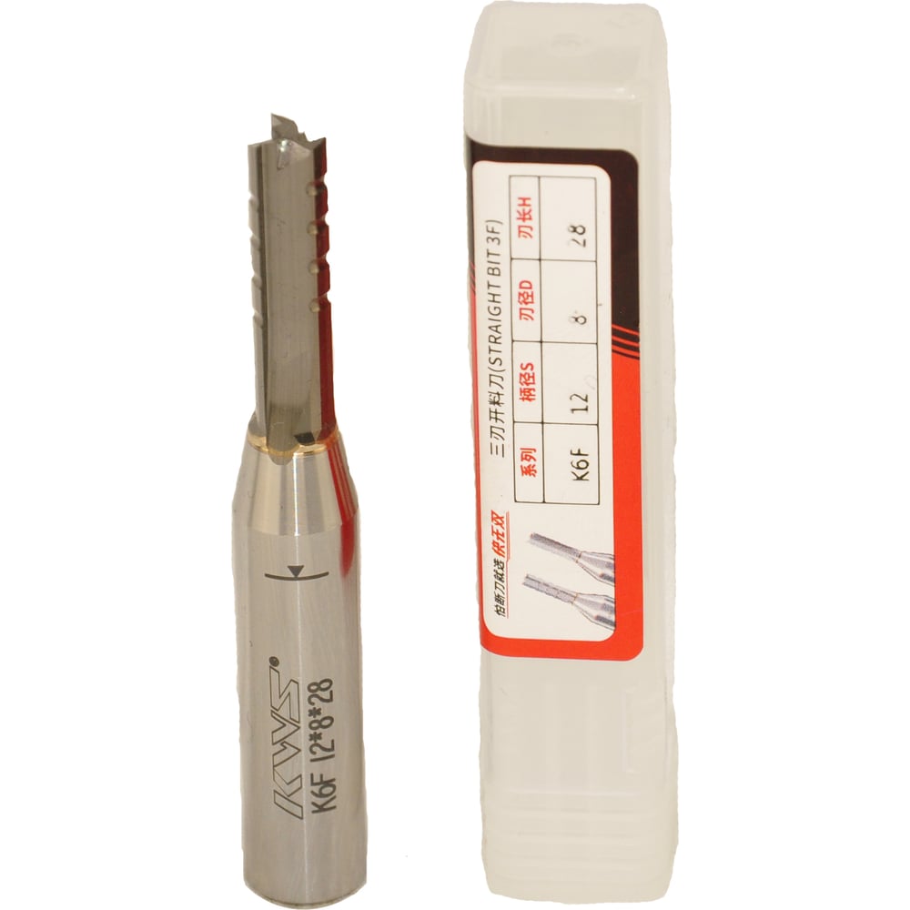 Изображение товара Фреза прямая HW со стружколомом KWS D=8мм 28мм высокая точность