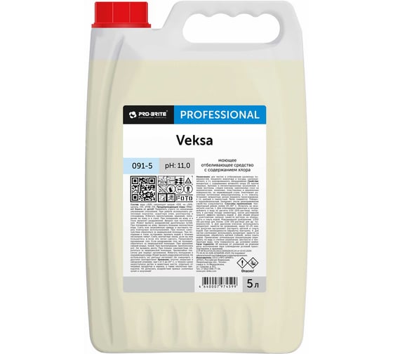 Изображение товара Моющее отбеливающее средство c содержанием хлора PRO-BRITE VEKSA 5 л 091-5