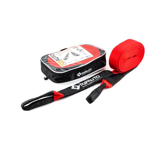 Изображение товара Динамическая стропа TopAuto 5 т, 9 метров, стропа шириной 55 мм, сумка ДС59С