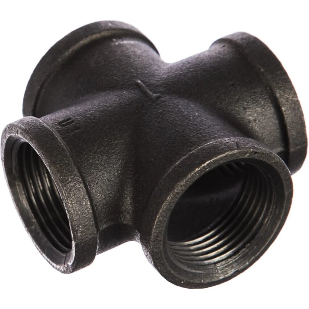 Изображение товара Крест чугунный для труб 20 мм Сварком, резьба 3/4F, черный цвет