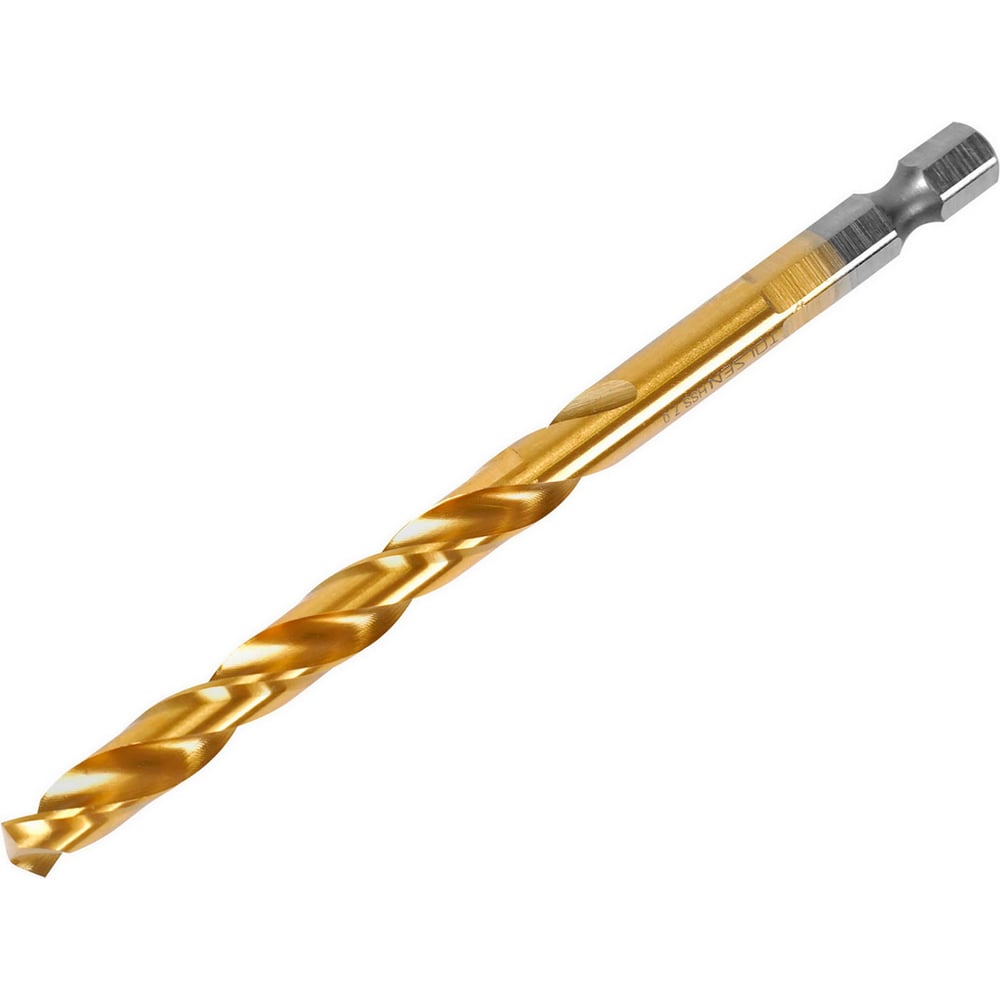 Изображение товара Сверло по металлу TOLSEN HSS/M2 TiN DIN 338, 4.0x95 мм, 135, хвостовик HEX 1/4 75183