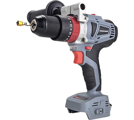 Изображение товара Аккумуляторная дрель бесщеточная ударная Profipower MKDHP-18V (без акб,18В,80Нм, 2 скорости,магнитная бита,рукоятка,в коробке) E0162