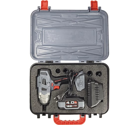 Изображение товара Аккумуляторный гайковерт бесщеточный ударный Profipower DWDTW-18V (Li-ion-1шт, 4.0Ач, 600Нм, З/У, кейс) E0105