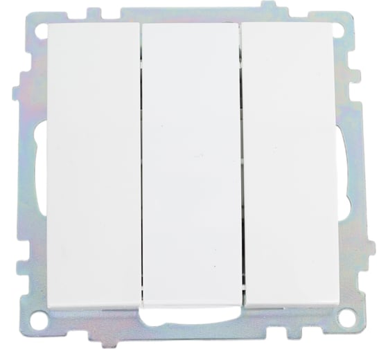 Изображение товара Механизм 3-клавишного выключателя EKF Валенсия 10А белый PROxima EWV10-024-90