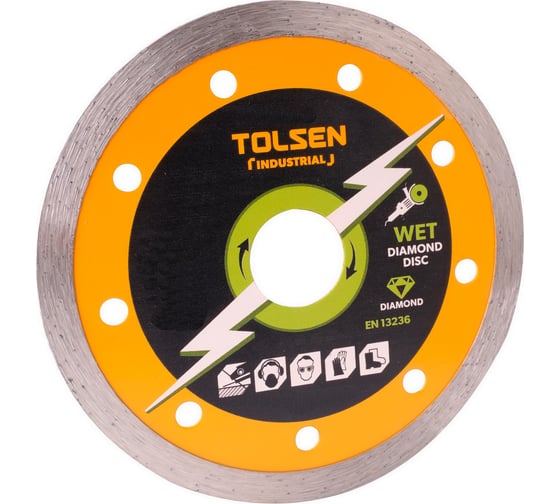Изображение товара Диск алмазный сплошной TOLSEN Industrial 180x22.2 мм 76725