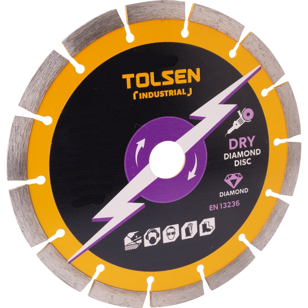 Диск алмазный сегментный TOLSEN Industrial 125x22.2 мм 76703