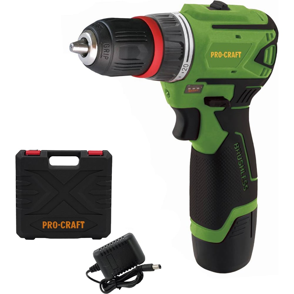 Изображение товара Шуруповерт аккумуляторный PROCRAFT 12В 30Нм (АКБ 2Ач+ЗУ) PA12BL DFR