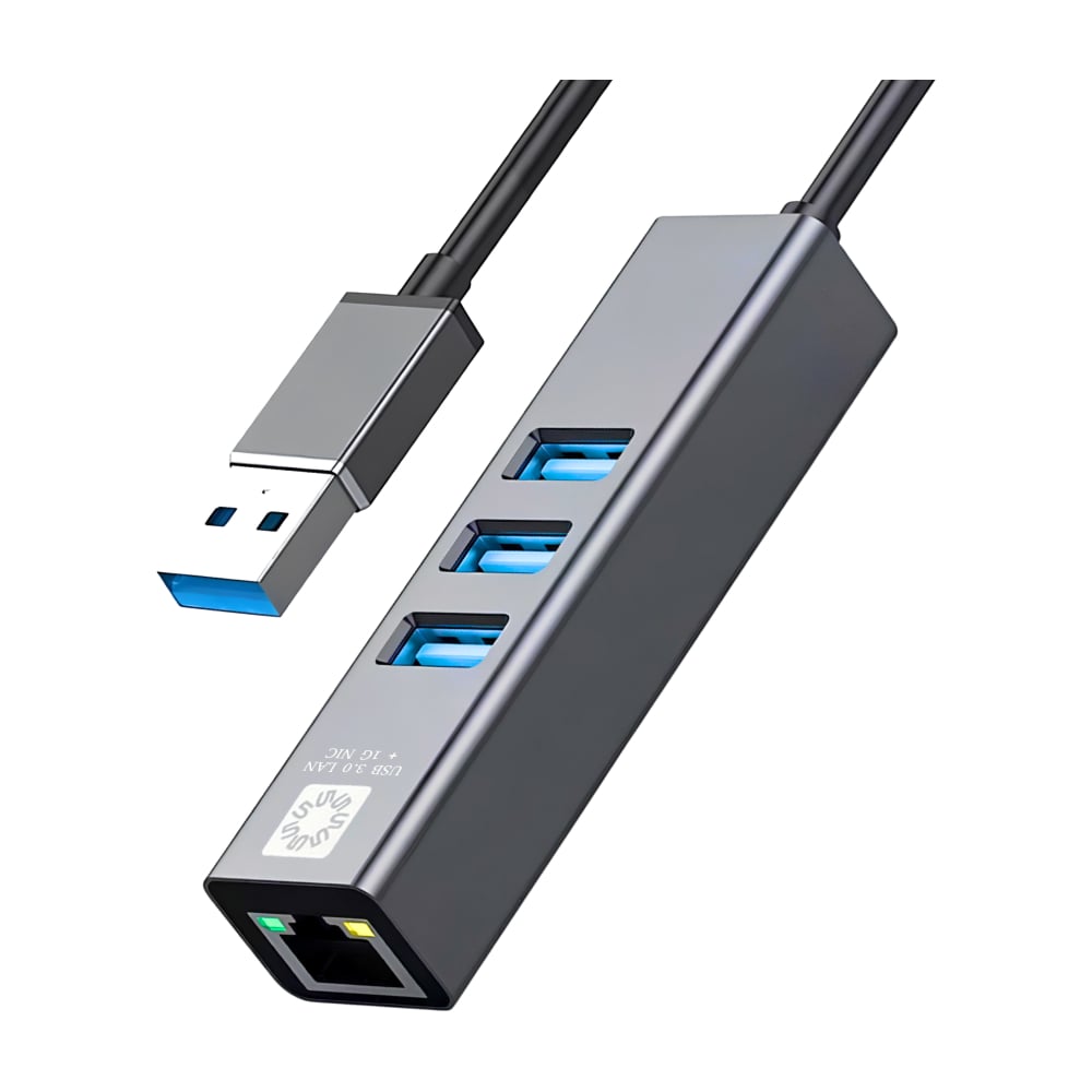 Изображение товара Кабель-адаптер 5Bites USB3.0 / 3хUSB3.0 / RJ45 1G / AL / GREY UA3-45-11BK
