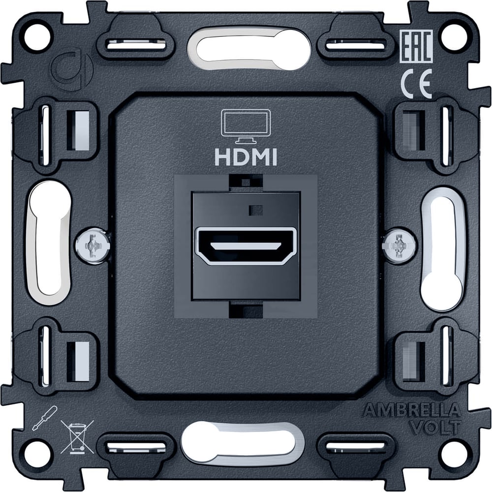 Изображение товара Механизм розетки Ambrella VOLT HDMI 2.0 VM222 встроенный