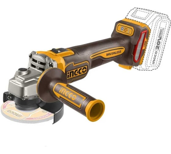 Изображение товара Аккумуляторная УШМ INGCO 20В, BL 125мм без АКБ и ЗУ SUPER CAGLI221253