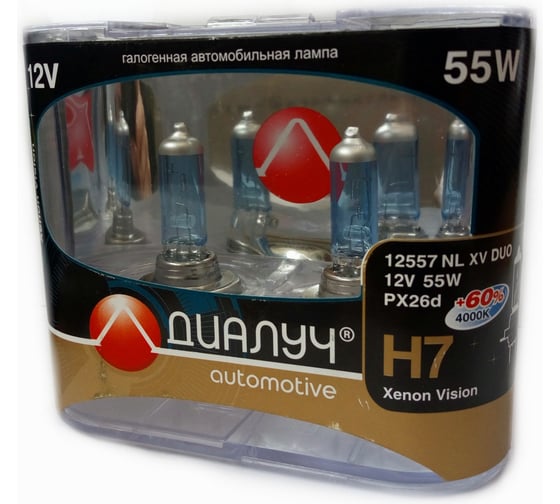 Изображение товара Лампы Диалуч Night Light Xenon Vision Н7 12V 55W PX26d 12557-NL-XV-DUO