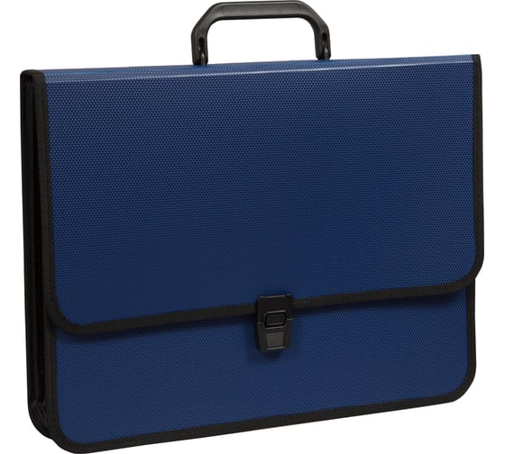 Изображение товара Папка-портфель OfficeSpace 2 отделения, А4+, 370х280х120 мм, на замке, синий 269266