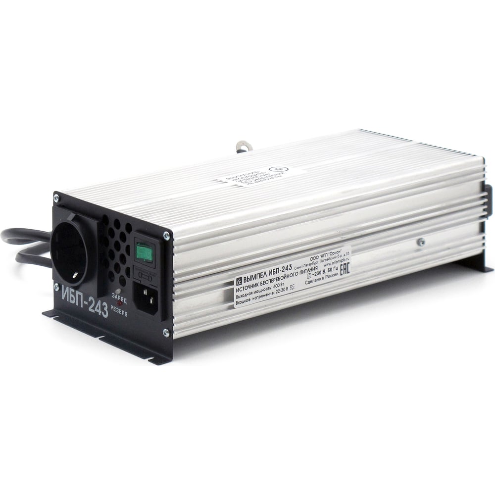 Изображение товара ИБП Вымпел 243 600 Вт, чистый синус, внешняя батарея, для дома и котла