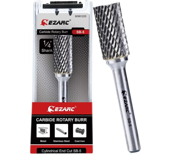 Изображение товара Борфреза цилиндрическая Ezarc SB-5 по металлу из карбида вольфрама 80981225