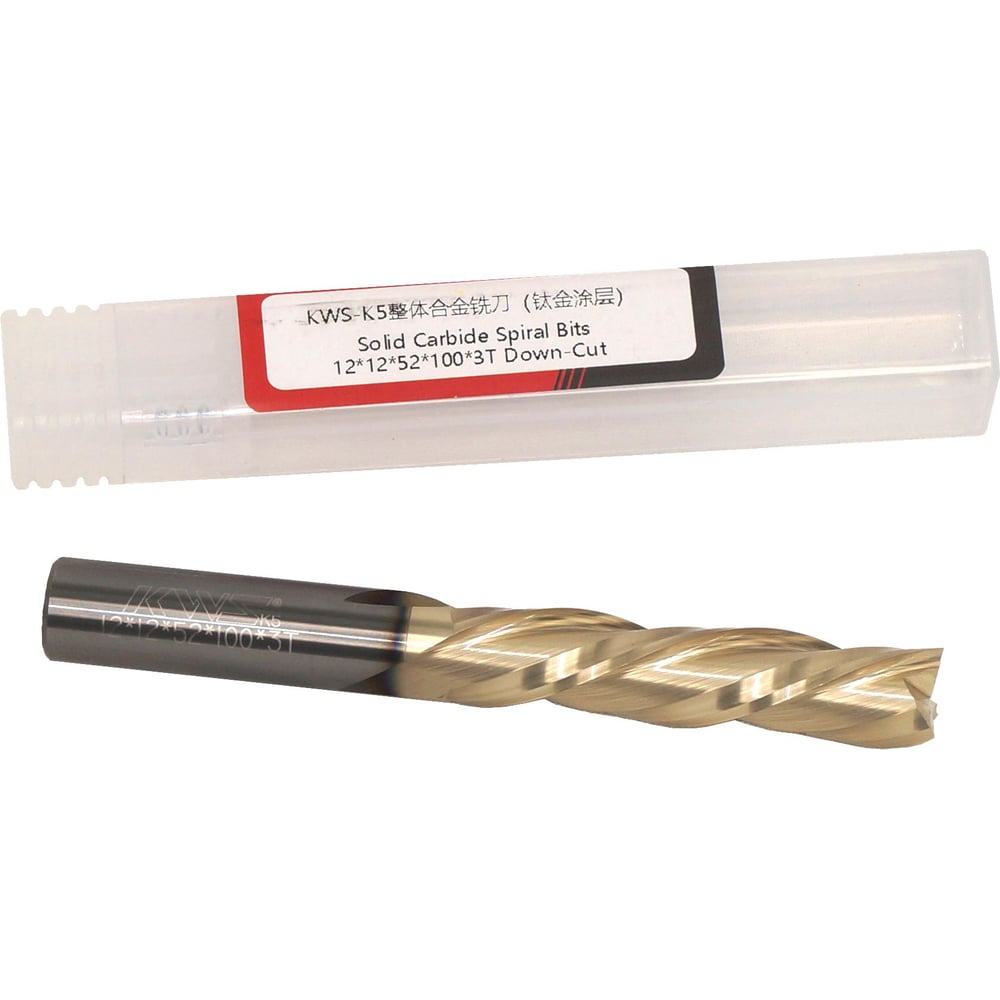 Изображение товара Спиральная чистовая фреза KWS 12х12х52х100 Z3 RH Golden Coating