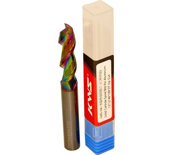 Изображение товара Фреза спиральная чистовая по алюминию (стружка вверх) KWS 12х12х40х100 Z2 RH Color Coating 4093-04008-99984496
